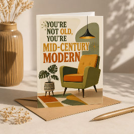 Mid Century Modern Rolig Födelsedag Kort