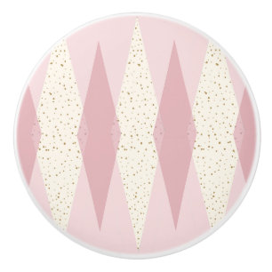 Mid Century Modern Rosa Argyle Ceramic Knob Knopp