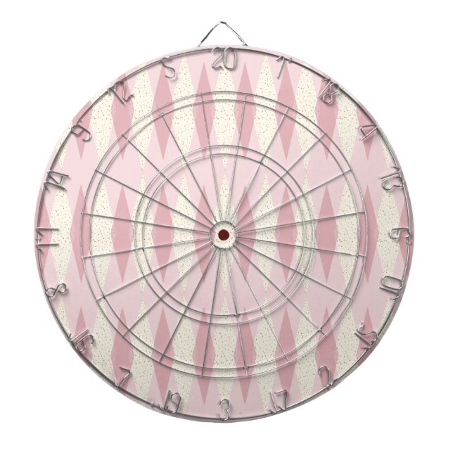 Mid Century Modern Rosa Argyle Dart Board Darttavla (Framsidan)