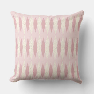 Mid Century Modern Rosa Argyle Dekorativ kudde