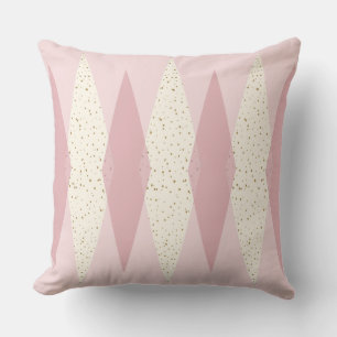 Mid Century Modern Rosa Argyle Dekorativ kudde