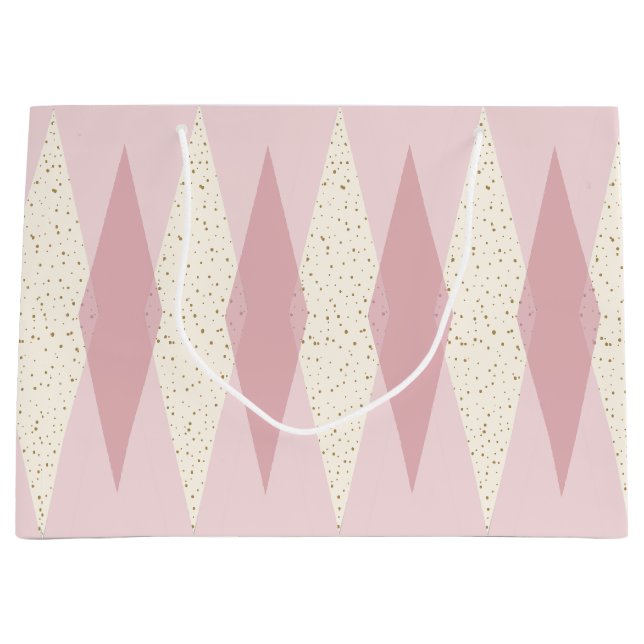 Mid Century Modern Rosa Argyle Gift Bag (Framsidan)