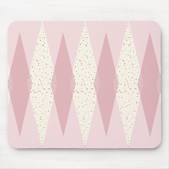 Mid Century Modern Rosa Argyle Mousepad Musmatta (Framsidan)