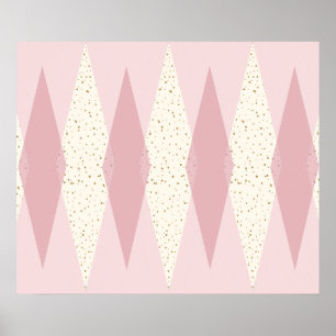 Mid Century Modern Rosa Argyle Poster