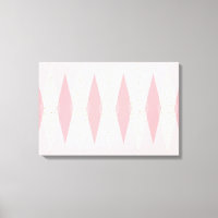 Mid Century Modern Rosa Argyle Stretched Canvas
