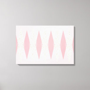 Mid Century Modern Rosa Argyle Stretched Canvas