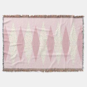 Mid Century Modern Rosa Argyle Throw Blanket Filt