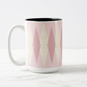 Mid Century Modern Rosa Argyle Two Tone Mugg