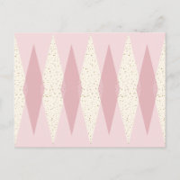 Mid Century Modern Rosa Argyle-vykort