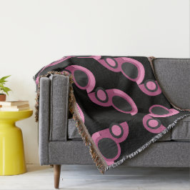Mid-Century Modern rosa, svart och grått Filt