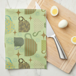 Mid Century Modern Sage Tekopp Kökshandduk