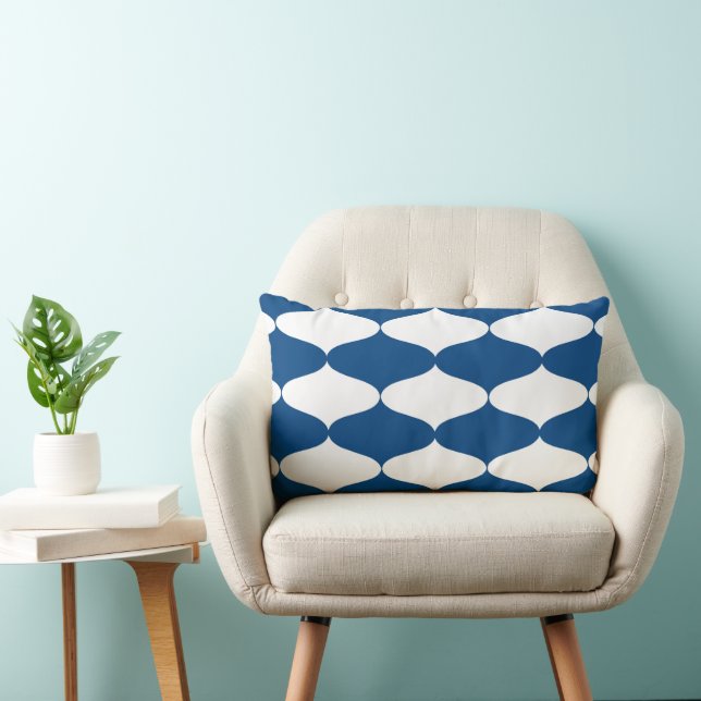 Mid Century Modern sammankopplande Ogee-mönster Lumbarkudde (Stol)