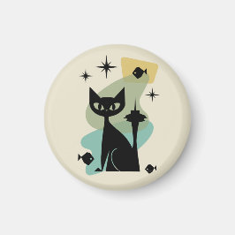 Mid Century Modern Seattle Cat Magnet