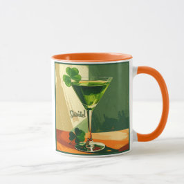 Mid Century Modern Shamrock Martini Sláinte!  Mugg