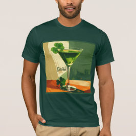 Mid Century Modern Shamrock Martini Sláinte!  T Shirt