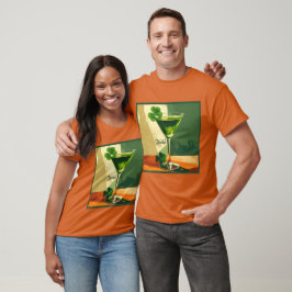 Mid Century Modern Shamrock Martini Sláinte!  T Shirt