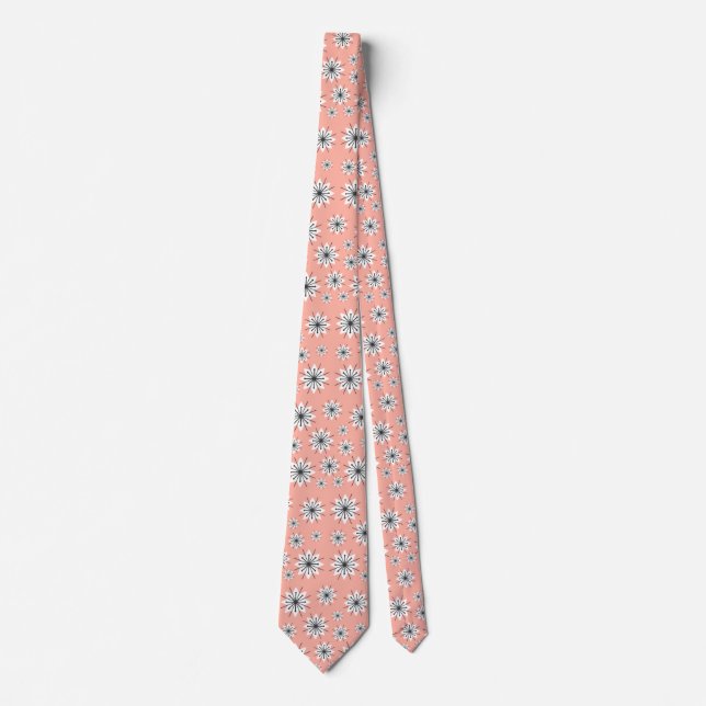 Mid Century Modern Snöflingor Peach Slips (Framsida)