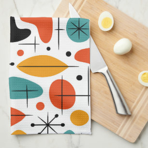 Mid Century Modern Solstrålemönster Kökshandduk