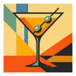 Mid Century Modern Soluppgång Bauhaus Martini Fototryck