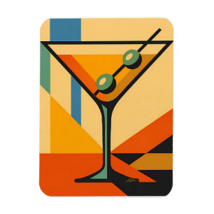 Mid Century Modern Soluppgång Bauhaus Martini Magnet