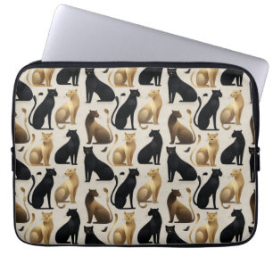 Mid-Century Modern Sömlöst Panther Mönster Laptop Fodral