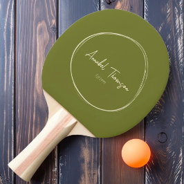 Mid-Century Modern Söt Oliv med Namn Pingisracket
