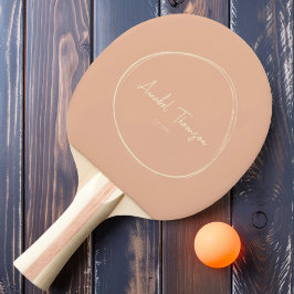 Mid-Century Modern Söt Persika med Namn Pingisracket