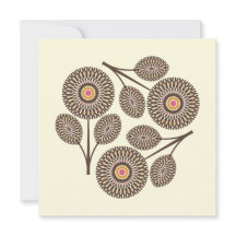 Mid-Century Modern Spiral Blommigt Note Card