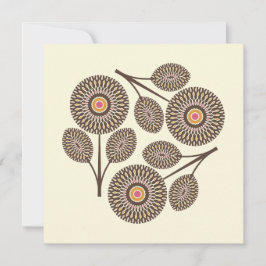 Mid-Century Modern Spiral Blommigt Note Card Anteckningskort