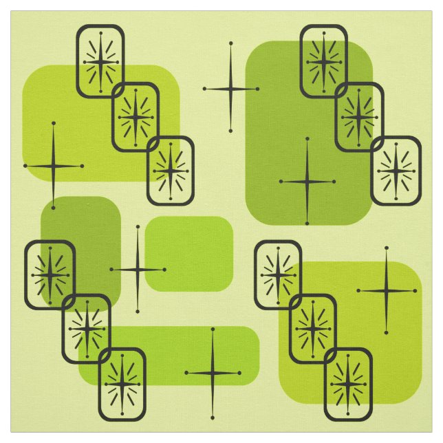 Mid Century Modern Sputnik Chartreuse Tyg (Provkarta)