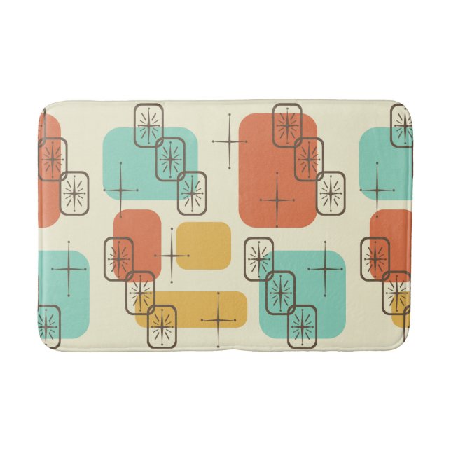 Mid Century Modern Sputnik, flerfärgad 1 Badrumsmatta (Framsidan)