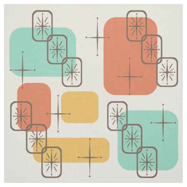 Mid Century Modern Sputnik, flerfärgad 1 Tyg (Provkarta)