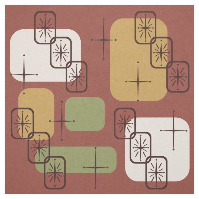 Mid Century Modern Sputnik, flerfärgad 2 färger Tyg (Provkarta)