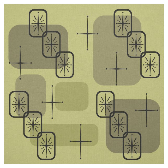 Mid Century Modern Sputnik Olive Tyg (Provkarta)