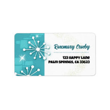 Mid-Century Modern Sputnik Returadressetiketter