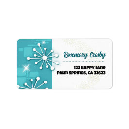 Mid-Century Modern Sputnik Returadressetiketter Adressetikett