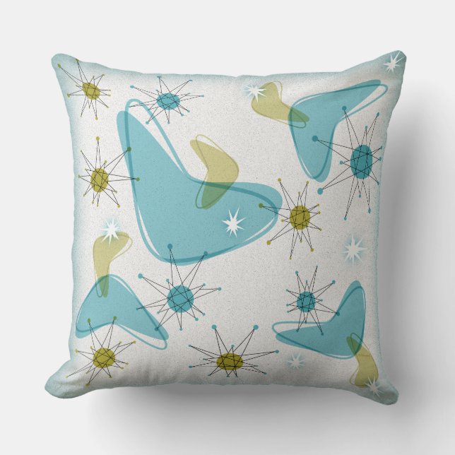 Mid Century Modern Starburst + Googie Pillow Kudde (Framsida)