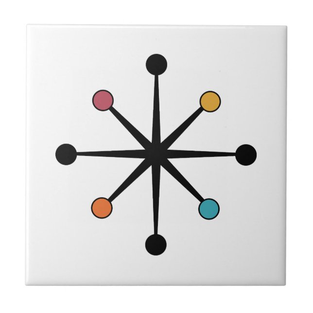 Mid Century Modern Starburst Kakelplatta (Framsidan)