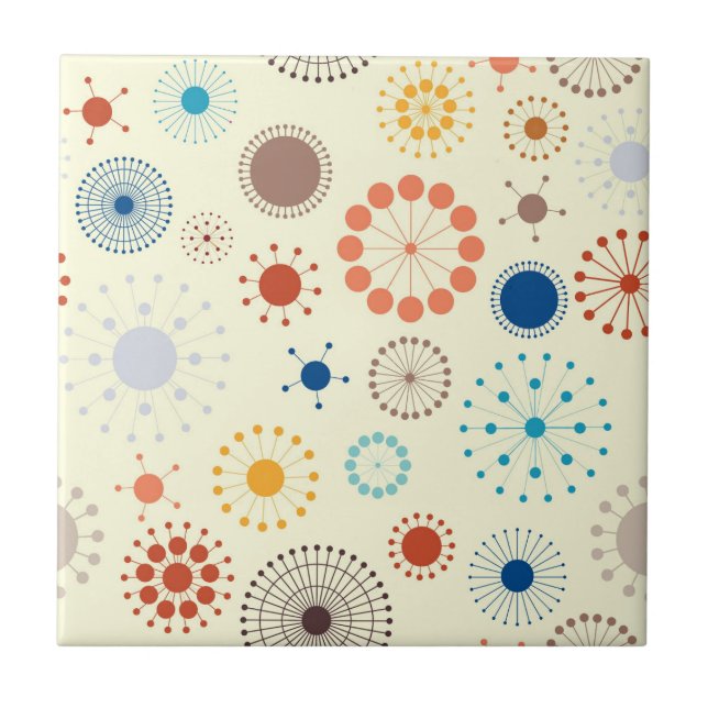 Mid Century Modern Starburst Kakelplatta (Framsidan)