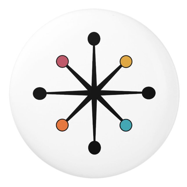 Mid Century Modern Starburst Knopp (Framsidan)