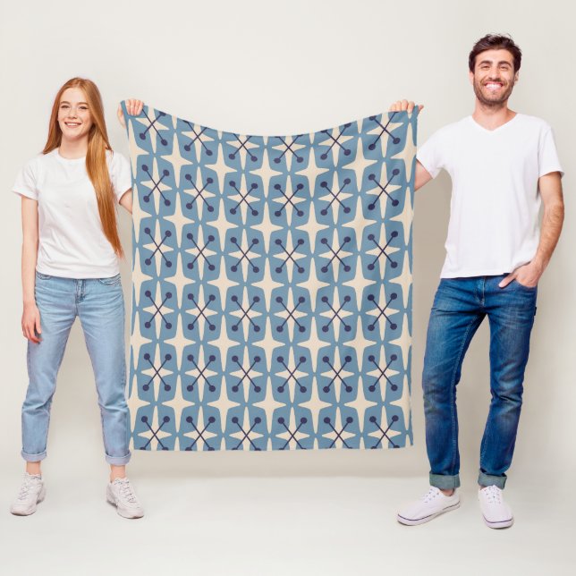 Mid Century Modern Starburst Mönster Fleecefilt (På plats)