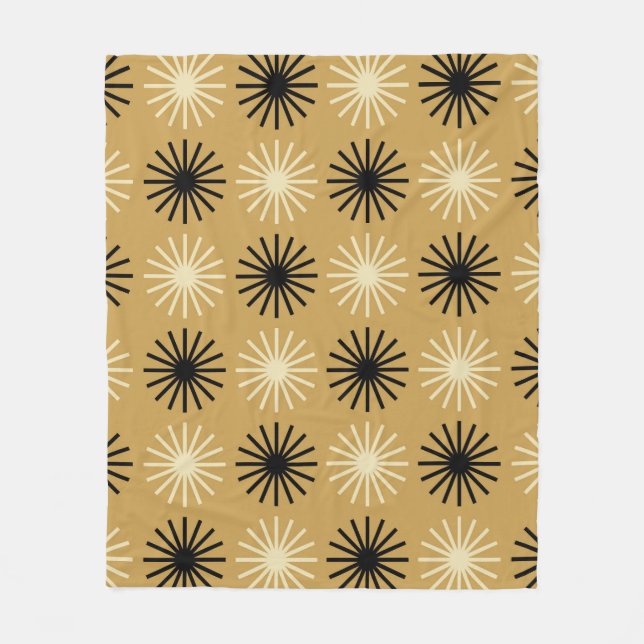 Mid Century Modern Starburst Mönster Fleecefilt (Framsidan)