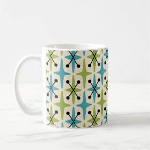 Mid Century Modern Starburst Mönster Kaffemugg