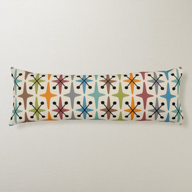 Mid Century Modern Starburst Mönster Kroppskudde (Framsidan)