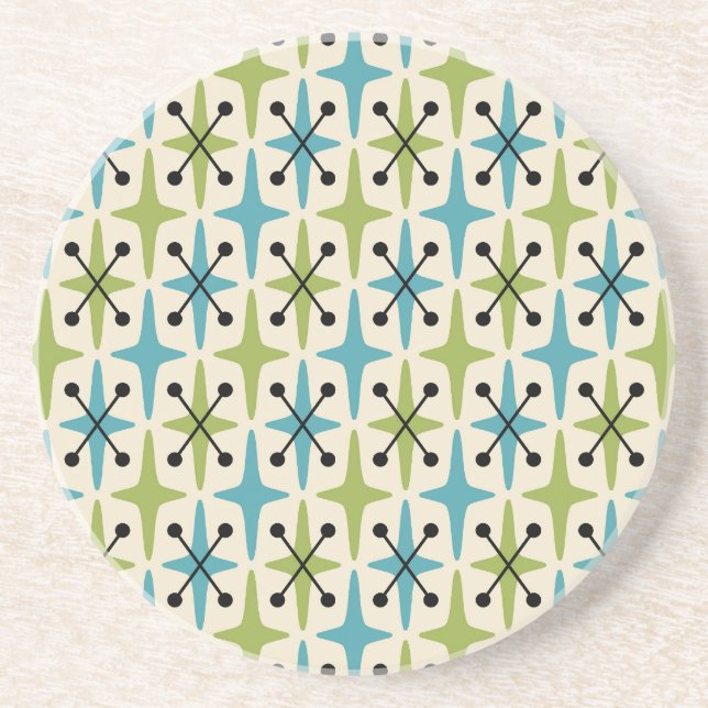 Mid Century Modern Starburst Mönster Underlägg (Framsidan)