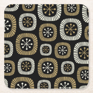 Mid Century Modern Starburst Mönster Underlägg Papper Kvadrat