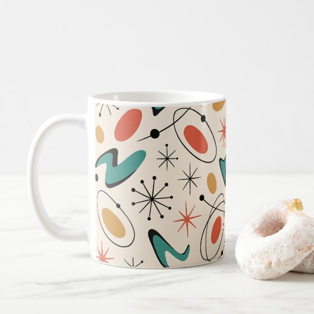 Mid Century Modern Starburst Pattern Kaffemugg (Med munk)