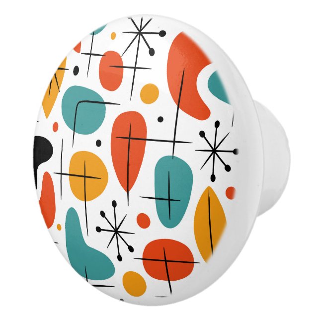 Mid Century Modern Starburst Pattern Knopp (Höger)