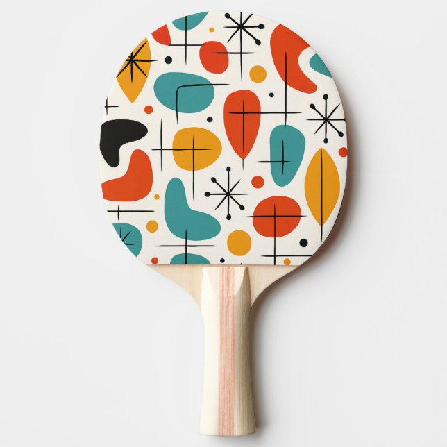Mid Century Modern Starburst Pattern Pingisracket (Framsidan)