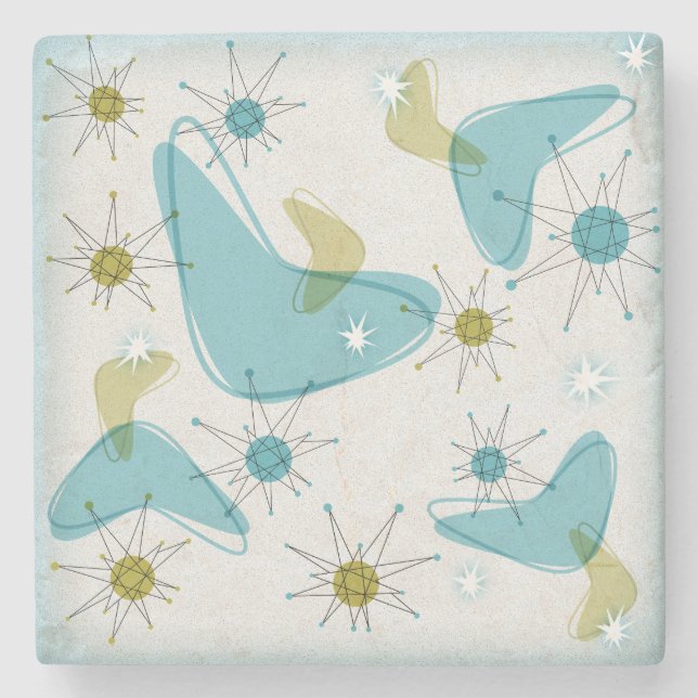 Mid Century Modern Starburst Underlägg Set (Framsidan)